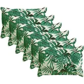 vidaXL Kussensloop 6 st HOUTEN Bladpatroon 50 x 75 cm Polyester