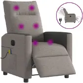 vidaXL Massagestoel elektrisch verstelbaar stof taupe