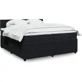 vidaXL Boxspringbed met matras, zwart, 200x200 cm, fluweel