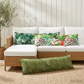 vidaXL Kussensloop 2 st HOUTEN Blad Design 40 x 145 cm Polyester
