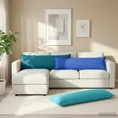 vidaXL Kussensloop HOUTEN Turquoise 40 x 145 cm Polyester