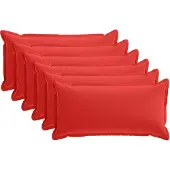 vidaXL Kussensloop 6 st HOUTEN Rood 40 x 80 cm Polyester