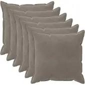 vidaXL Kussensloop 6 pcs HOUTEN Lichtgrijs 60 x 60 cm Fluweel