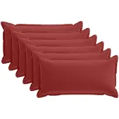 vidaXL Kussensloop 6 st HOUTEN Wijnrood 40 x 70 cm Polyester
