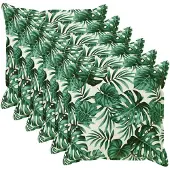 vidaXL Kussensloop 6 st HOUTEN Bladpatroon 50 x 50 cm Polyester