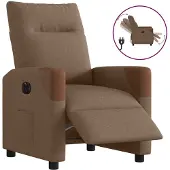 vidaXL Fauteuil verstelbaar elektrisch stof bruin