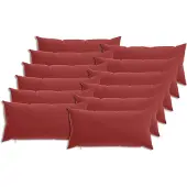 vidaXL Kussensloop 12 st HEERLEN Wijnrood 40 x 80 cm Polyester