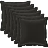 vidaXL Kussensloop 6 st HOUTEN Zwart 70 x 70 cm Polyester