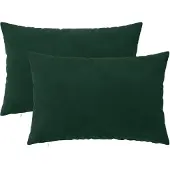 vidaXL Kussensloop 2 pcs HEERLEN Donkergroen 50 x 70 cm Fluweel