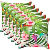 vidaXL Kussensloop 6 st HOUTEN Zwart 45 x 45 cm Polyester