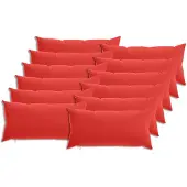 vidaXL Kussensloop 12 st HEERLEN Rood 40 x 80 cm Polyester