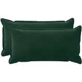 vidaXL Kussensloop 2 st HOUTEN Donkergroen 40 x 80 cm Fluweel