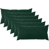 vidaXL Kussensloop 6 pcs HEERLEN Donkergroen 40 x 70 cm Fluweel