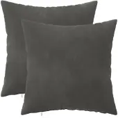 vidaXL Kussensloop 2 pcs HEERLEN Donkergrijs 45 x 45 cm Fluweel