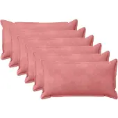 vidaXL Kussensloop 6 st HOUTEN Roze 40 x 80 cm Fluweel