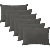 vidaXL Kussensloop 6 pcs HEERLEN Donkergrijs 50 x 70 cm Fluweel
