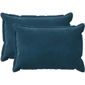 vidaXL Kussensloop 2 pcs HOUTEN Blauw 30 x 50 cm Fluweel