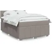 vidaXL Boxspringbed met matras, taupekleurig, 140x190 cm, met stoffen bekleding