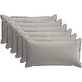 vidaXL Kussensloop 6 st HOUTEN Grijs 40 x 80 cm Polyester