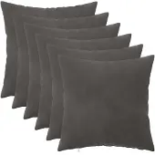 vidaXL Kussensloop 6 pcs HEERLEN Donkergrijs 35 x 35 cm Fluweel