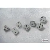 Chessex Frosted Clear/Black Polydice (7)