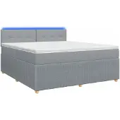 vidaXL Boxspringbed met matras, lichtgrijs, 180 x 200 cm, gestoffeerd