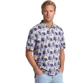 Eden Valley poloshirt v-hals blauw bloemenprint