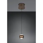 TRIO Led hanglamp Orbit 1-lichts platinum bruin