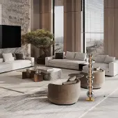 Lyora Design vloerlamp Navi goud met smoke glas