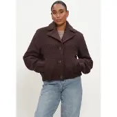 NUKUS Dames Jassen Madelin Jacket Boucle - Bruin - Maat S
