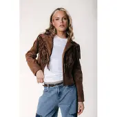 Colourful Rebel Gigi Fringe Cropped Blazer- L