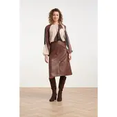 Smashed Lemon Midi rok van faux leather |