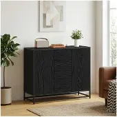 vidaXL Dressoir, zwart, eikenlook, 92 x 35 x 76 cm, houtvezel
