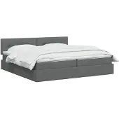 vidaXL Opbergbed met matras Donkergrijs 200 x 200 cm fluweel