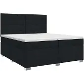 vidaXL Boxspringbed met matras met hoofdeinde Zwart 200 x 200 cm Stof