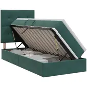 vidaXL Opslag bed met matras Donkergroen 90 x 200 cm Fluweel