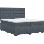 vidaXL Boxspringbed met matras, donkergrijs, 200 x 200 cm, fluweel