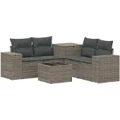 vidaXL Bankstel 6 st Grijs en Donkergrijs 55 x 55 x 37 cm