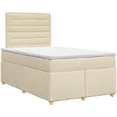 vidaXL Boxspringbed met matras Crèmekleurig 120 x 190 cm Stof