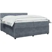vidaXL Boxspringbed met matras, donkergrijs, 200 x 200 cm, fluweel