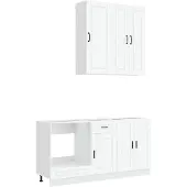 vidaXL Keukenelement PORTO, 5 stuks, wit, houtvezel