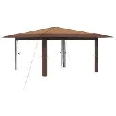 vidaXL Paviljoen zonder zijwanden, 4 x 4 meter, beige en bruin