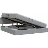 vidaXL Opbergbed met matras Lichtgrijs 200 x 200 cm fluweel