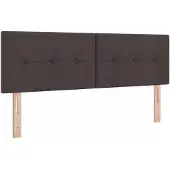 vidaXL Boxspringbed met matras Donkerbruin 140 x 190 cm Stof