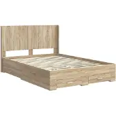 vidaXL bedframe met opbergruimte en hoofdeinde, Sonoma-eikenhout