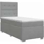 vidaXL Boxspringbed met matras Lichtgrijs 90 x 200 cm Stof