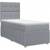 vidaXL Boxspringbed met matras Lichtgrijs 90 x 190 cm Stof