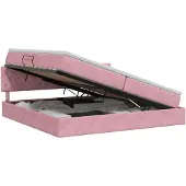 vidaXL Opbergbed met hoofdeinde Roze 200 x 200 cm Fluweel