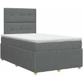 vidaXL Boxspringbed met matras Donkergrijs 120 x 200 cm Stof
