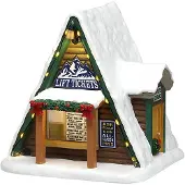 Lemax Vail Village Kersthuisje Lift Ticket Booth (ticketverkoop) 16,4 X 16,3 X 17,9 Cm